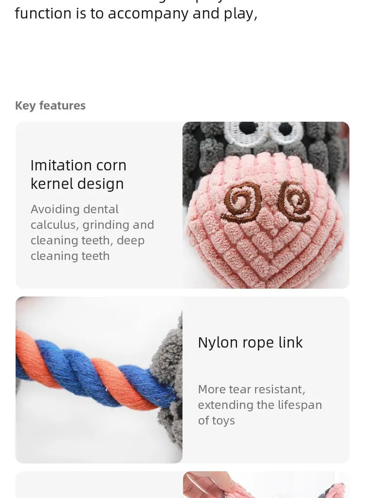 Durable Donkey-Shaped Dog Toy with Squeaker for Dental Health and Interactive Play-My Little Pet