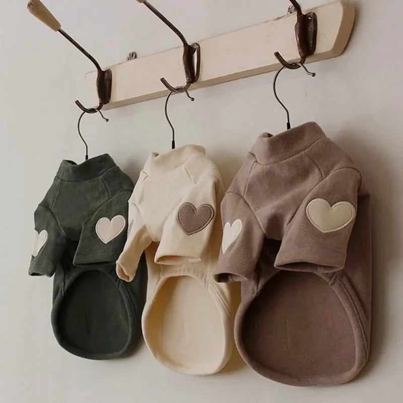 Cute Love Bear Hoodie for Pets - Warm Polyester Clothing for Dogs and Cats-My Little Pet