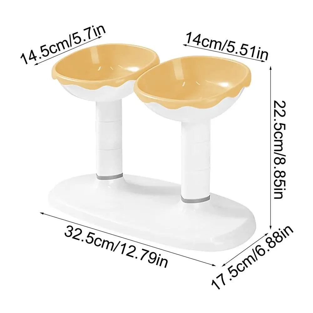 Adjustable Height Dual Bowl Set for Pets-My Little Pet