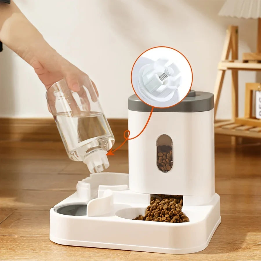 Automatic Pet Feeder with Large Capacity and Water Fountain – Elevated Feeding Station for Cats and Dogs-My Little Pet