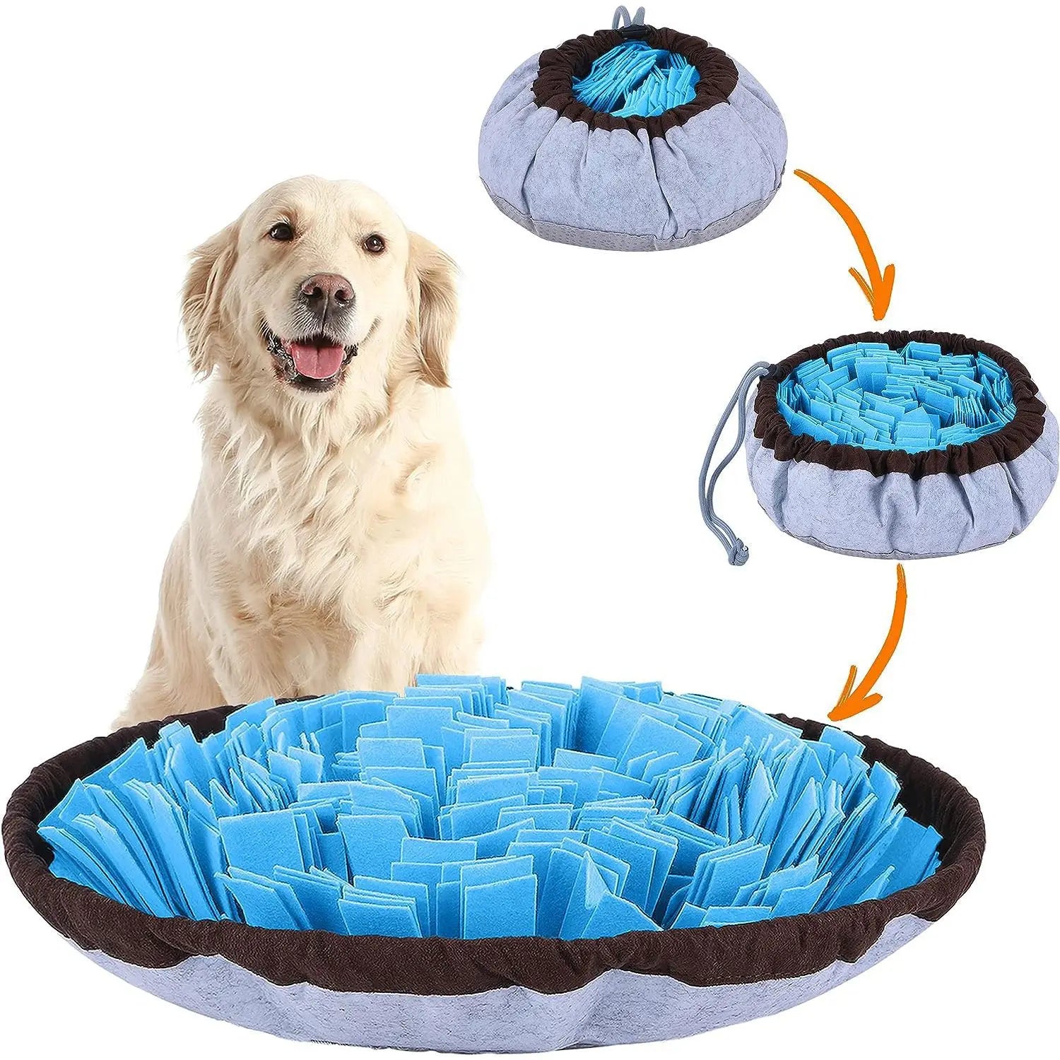 Foldable Felt Snuffle Mat for Dogs - Interactive Slow Feeding Training Toy-My Little Pet