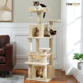 Deluxe Cat Tree Tower for Large Cats - 136cm Height with Hammocks, Condos, and Scratching Posts-My Little Pet