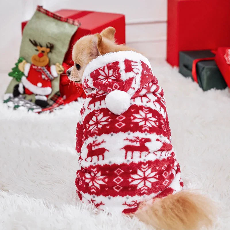 Winter Plush Dog Jumpsuit - Cozy Pet Pajamas for Small to Medium Dogs and Cats-My Little Pet