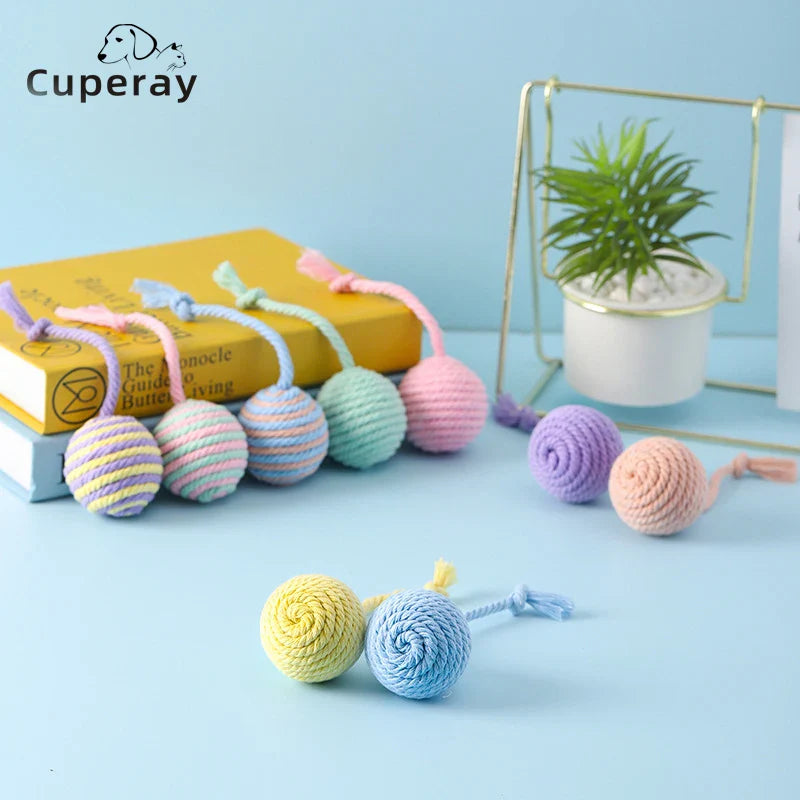 Colorful Cotton Rope Ball Toy for Cats and Dogs-My Little Pet